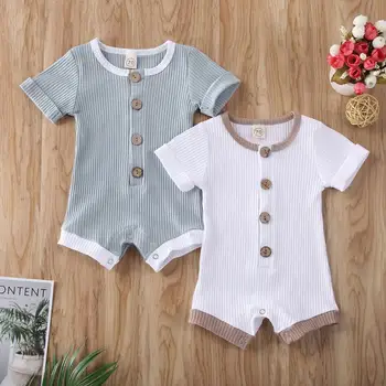 Baby Summer Clothing Newborn Infant Baby Boys Girls Clothes Ribbed Solid Romper Jumpsuit Short Sleeve Outfit 0-18M 
Baby Summer Clothing Newborn Infant Baby Boys Girls Clothes Ribbed Solid Romper Jumpsuit Short Sleeve Outfit 0-18M