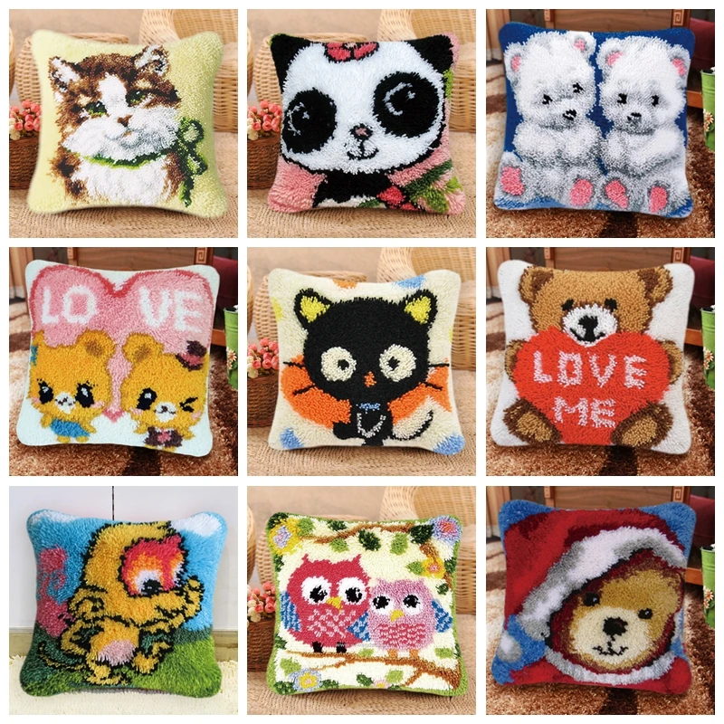 Knitted Cushion Latch Hook Rug Kit Canvas Cross Stitch Pillow DIY Embroidery stitch Needlework Carpet Crocheting Yarn Patchwork
Knitted Cushion Latch Hook Rug Kit Canvas Cross Stitch Pillow DIY Embroidery stitch Needlework Carpet Crocheting Yarn Patchwork