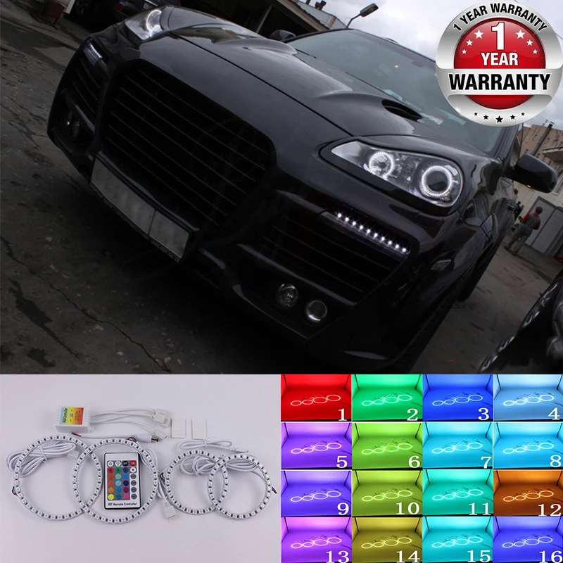 For Porsche Cayenne 957 2007 2008 2009 High Quality Multi-Color Angel Eyes LED RGB Headlight Halo Ring Set RF Remote Control
For Porsche Cayenne 957 2007 2008 2009 High Quality Multi-Color Angel Eyes LED RGB Headlight Halo Ring Set RF Remote Control