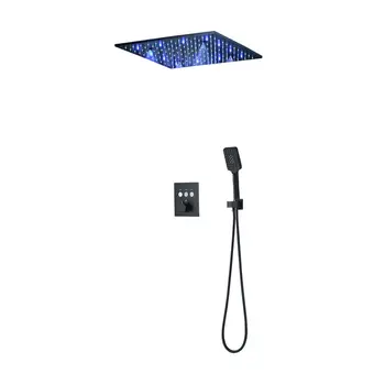Bathroom Black Shower Set LED Shower Faucets 16Inches/20Inchs Misty Rainfall Shower Head System Button Thermostatic Mixer shower
Bathroom Black Shower Set LED Shower Faucets 16Inches/20Inchs Misty Rainfall Shower Head System Button Thermostatic Mixer shower