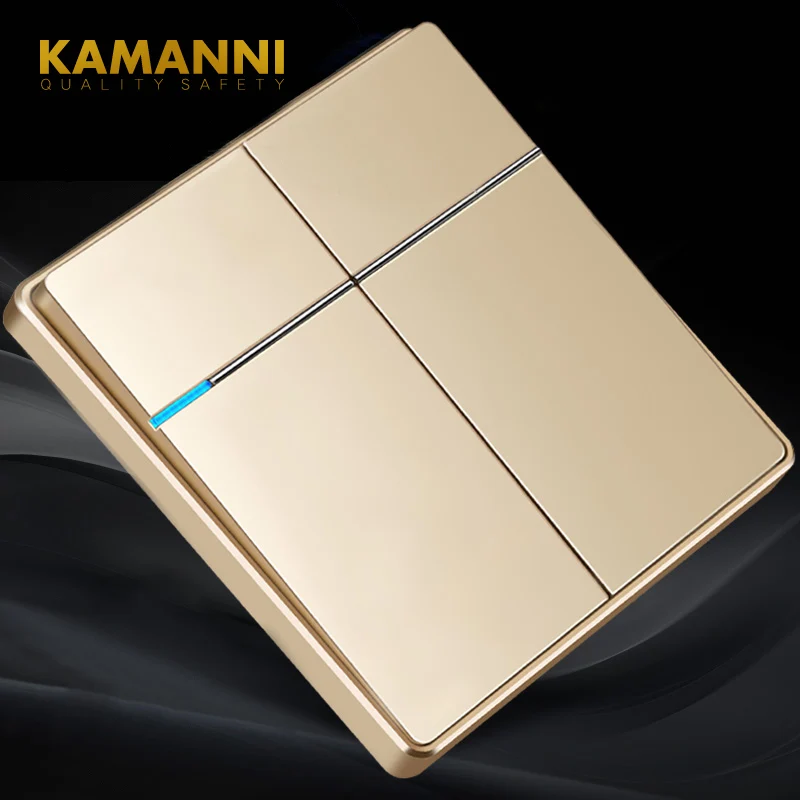 KAMANNI Panel Wall Power Light 2 Gang 1 2 Way Button Switch Beautiful Wall for Light Bulb 10A 5 Year Plastic Gold CCC
KAMANNI Panel Wall Power Light 2 Gang 1 2 Way Button Switch Beautiful Wall for Light Bulb 10A 5 Year Plastic Gold CCC