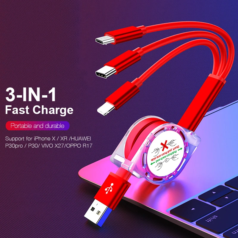 1M Telescopic Micro Usb Cable,Universal Mobile Phone Type-C Usb Cable,Smart Charging 3 In 1 Usb Cable
1M Telescopic Micro Usb Cable,Universal Mobile Phone Type-C Usb Cable,Smart Charging 3 In 1 Usb Cable