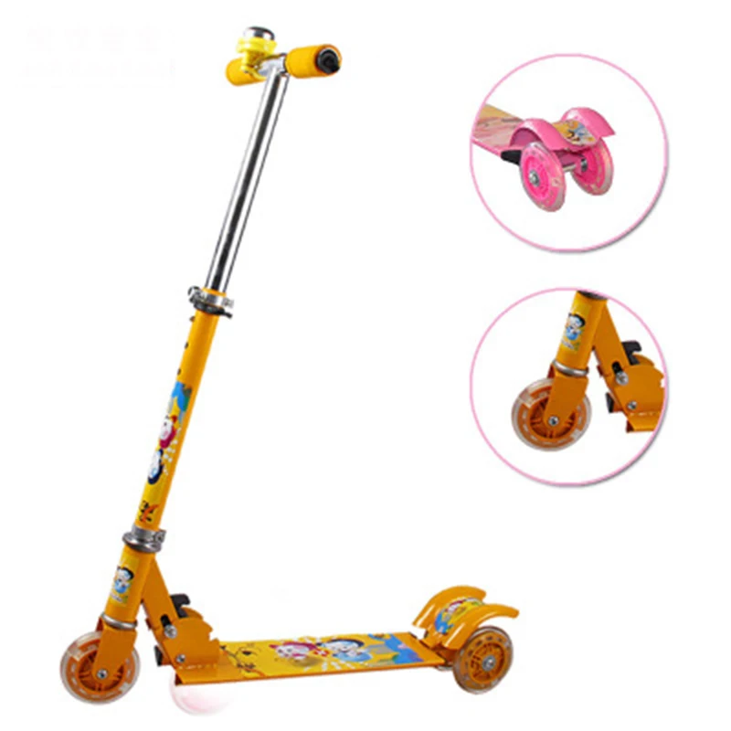 Children's flash three-wheeled scooter iron pipe adjustable height safety rear double wheel
Children's flash three-wheeled scooter iron pipe adjustable height safety rear double wheel