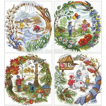 Four seasons for children patterns Counted Cross Stitch 11CT 14CT DIY Cross Stitch Kits Embroidery Needlework Sets home decor
Four seasons for children patterns Counted Cross Stitch 11CT 14CT DIY Cross Stitch Kits Embroidery Needlework Sets home decor