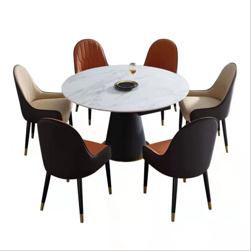 dining table and chair combination Modern minimalist telescopic round table family dining table Italian rock plate dining table
dining table and chair combination Modern minimalist telescopic round table family dining table Italian rock plate dining table