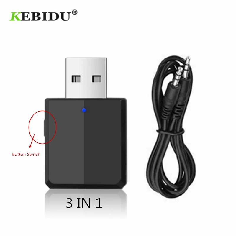 KEBIDU 3 IN 1 Bluetooth Transmitter Receiver Wireless Bluetooth 5.0 Adapter Mini 3.5mm AUX Stereo For Car Music For TV Newest
KEBIDU 3 IN 1 Bluetooth Transmitter Receiver Wireless Bluetooth 5.0 Adapter Mini 3.5mm AUX Stereo For Car Music For TV Newest
