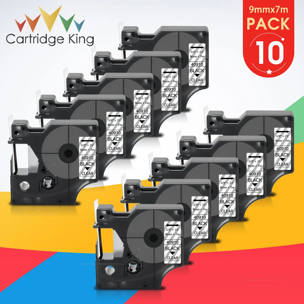 10PK 40910 9mm Label Tape for D1 DYMO 40910 Black on Clear Label Maker work for DYMO Dymo LabelWriter 450 Turbo LM 160 280 420P
10PK 40910 9mm Label Tape for D1 DYMO 40910 Black on Clear Label Maker work for DYMO Dymo LabelWriter 450 Turbo LM 160 280 420P