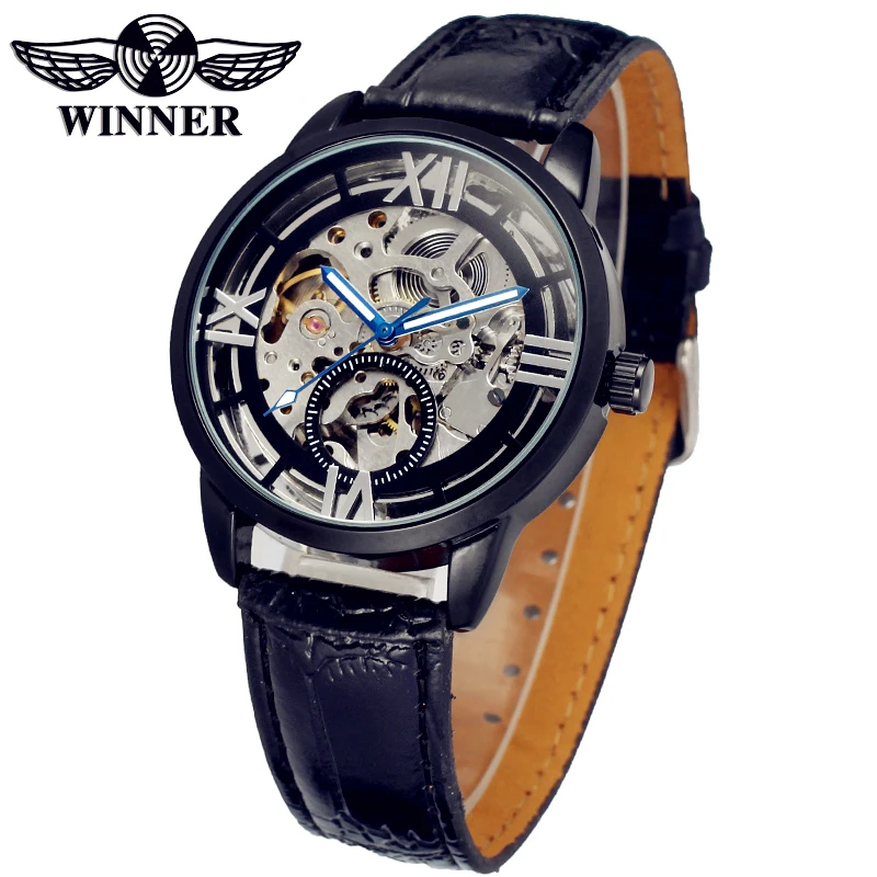 Fashion WINNER Men Luxury Brand Skeleton Roman Number Leather Watch Automatic Mechanical Wristwatches Gift Box Relogio Releges
Fashion WINNER Men Luxury Brand Skeleton Roman Number Leather Watch Automatic Mechanical Wristwatches Gift Box Relogio Releges
