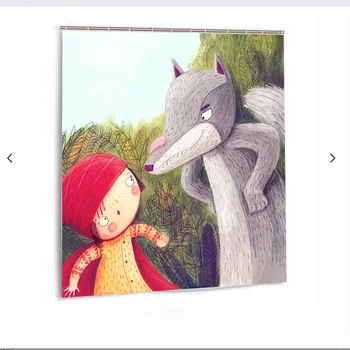 Little Red Riding Hood and Big Wolf cartoon Waterproof Fabric Polyester Custom Bathroom Shower Curtain 
Little Red Riding Hood and Big Wolf cartoon Waterproof Fabric Polyester Custom Bathroom Shower Curtain