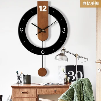 Wood Nordic Large Silent Wall Clock Modern Design Creative Pendulum Wall Clock Kids Living Room Orologio Parete Watch Room JJ02 
Wood Nordic Large Silent Wall Clock Modern Design Creative Pendulum Wall Clock Kids Living Room Orologio Parete Watch Room JJ02