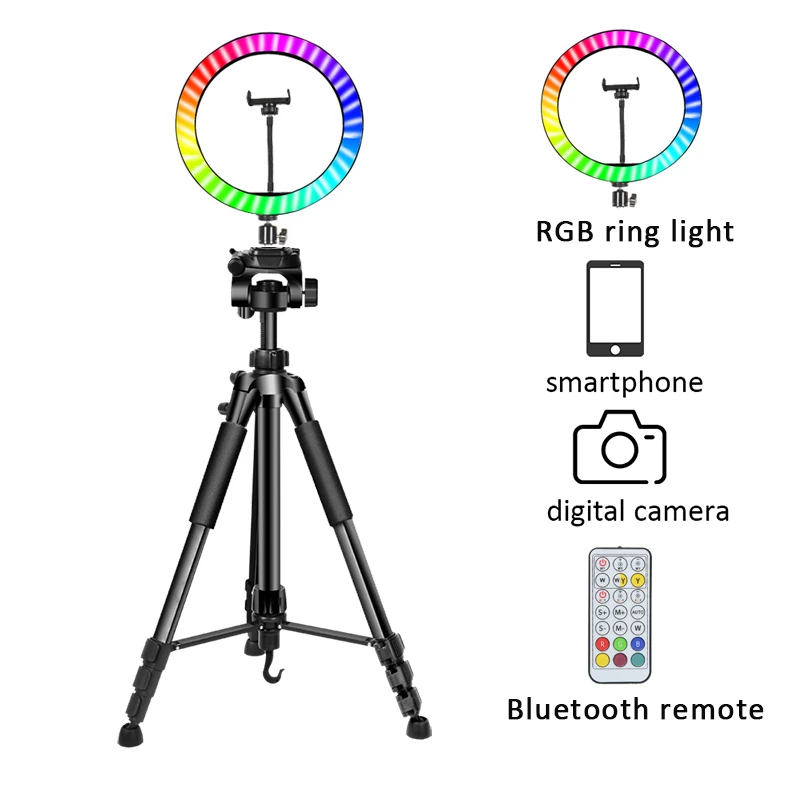 Lightweight Mobile Phone Stand Camera Tripod with Ring Light Selfie Stick Bluetooth Remote Phone Clip for Video Studio Photo
Lightweight Mobile Phone Stand Camera Tripod with Ring Light Selfie Stick Bluetooth Remote Phone Clip for Video Studio Photo