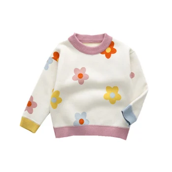 Flower Pattern Baby Girls Pullover Sweater 2019 Winter New Children's Sweater Polyester Thickened Lining Sweet Girls Soft Outfit 
Flower Pattern Baby Girls Pullover Sweater 2019 Winter New Children's Sweater Polyester Thickened Lining Sweet Girls Soft Outfit