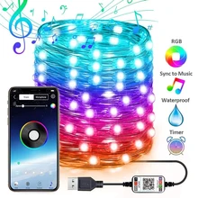 USB LED String Light Christmas Tree Decoration Light Bluetooth App Control String Lights Lamp IP65 Waterproof Fairy Lights
USB LED String Light Christmas Tree Decoration Light Bluetooth App Control String Lights Lamp IP65 Waterproof Fairy Lights