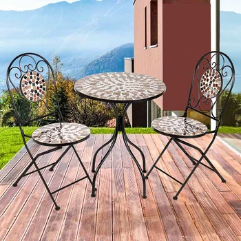 3Pcs/Set Iron Floral Pattern Design Bistro Patio Set Round Table and 2XFoldable Chairs Set Furniture Garden Outdoor Seat
3Pcs/Set Iron Floral Pattern Design Bistro Patio Set Round Table and 2XFoldable Chairs Set Furniture Garden Outdoor Seat