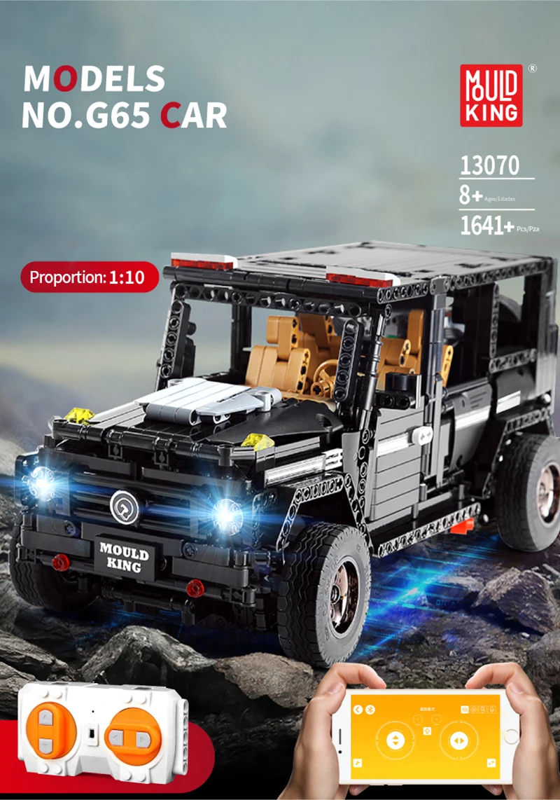 1641pcs 110 G65 APP Remote Control Car 2.4G RC Building Blocks LegoINGly Programming Intelligent Kid LegoED USB Charging Blocks (1)