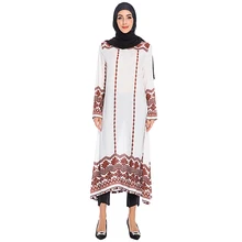 Vestidos abaya 터키 이슬람 아랍어 이슬람 드레스 caftan 두바이 kaftan 여성 긴 블라우스 셔츠 화이트 블랙 대형(China)
