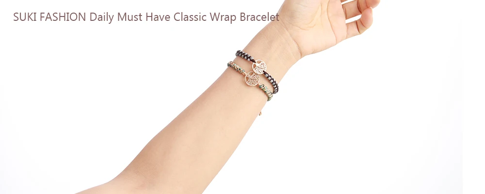 Natural Stone Heart Charm Bracelets String Braided Macrame Jaspers Wrap  Bracelet