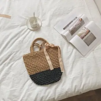 Crochet Handbag Beach Shoulder Bag Women Woven Ribbon Bow Straw Bag
Crochet Handbag Beach Shoulder Bag Women Woven Ribbon Bow Straw Bag
