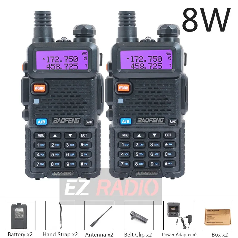 Рация Baofeng UV 5R 10 км UV5R CB радиоприемник станция двухсторонняя рация 4 шт. 2 Мощная