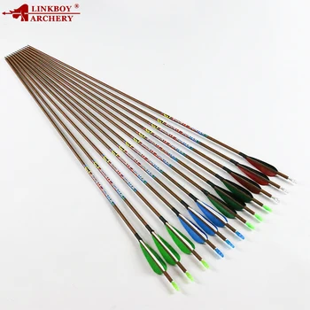 12pcs Linkboy Archery Carbon Arrows Shaft 30" Wood Skin ID4.2 SP700 3" Turkey Feather Pin Nock Compound Recurve Bow Hunting 
12pcs Linkboy Archery Carbon Arrows Shaft 30" Wood Skin ID4.2 SP700 3" Turkey Feather Pin Nock Compound Recurve Bow Hunting