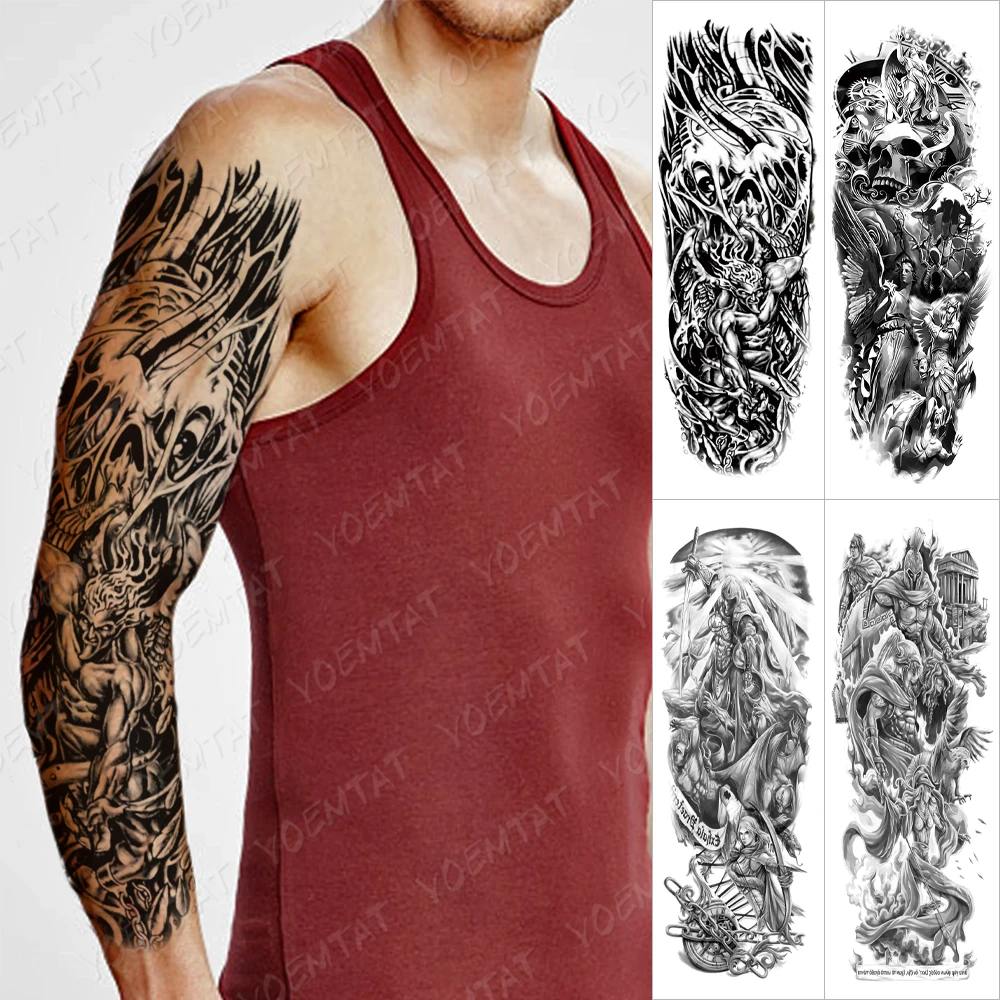 Large Arm Sleeve Tattoo Mechanical Skull Demon Waterproof Temporary Tatto Sticker Angel Warrior Body Art Full Fake Tatoo Men
Large Arm Sleeve Tattoo Mechanical Skull Demon Waterproof Temporary Tatto Sticker Angel Warrior Body Art Full Fake Tatoo Men
