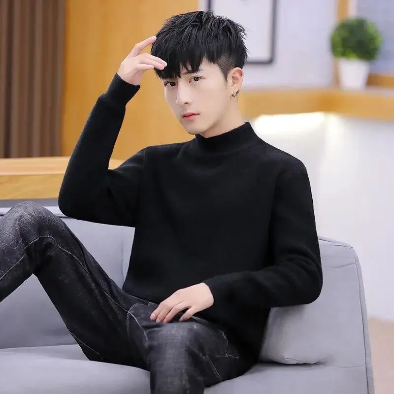 CBS men's sweater Korean half high collar bottom sweater autumn and winter versatile round neck knitted thick sweater boys' wear
CBS men's sweater Korean half high collar bottom sweater autumn and winter versatile round neck knitted thick sweater boys' wear