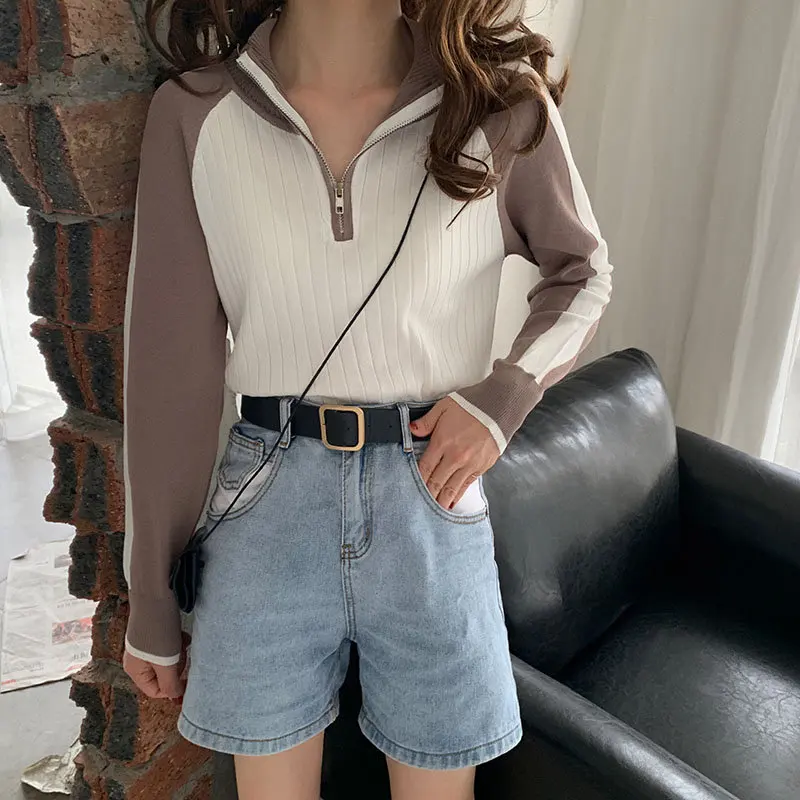 Alien Kitty Chic Hot Striped Color-Hit Sports Casual All-Match Zipper Loose Elastic Full-Sleeved Thin Short Knitted Sweaters
Alien Kitty Chic Hot Striped Color-Hit Sports Casual All-Match Zipper Loose Elastic Full-Sleeved Thin Short Knitted Sweaters