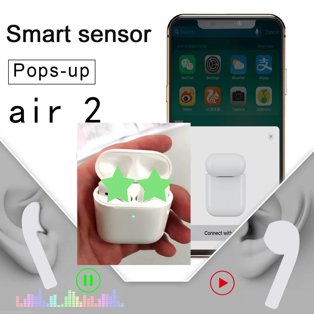 Super Copy Air 2 Wireless Headphones 1:1 Replica Smart Sensor Pop up Real Power Call Siri Bluetooth Headset PK i100 i60 i30 tws
Super Copy Air 2 Wireless Headphones 1:1 Replica Smart Sensor Pop up Real Power Call Siri Bluetooth Headset PK i100 i60 i30 tws