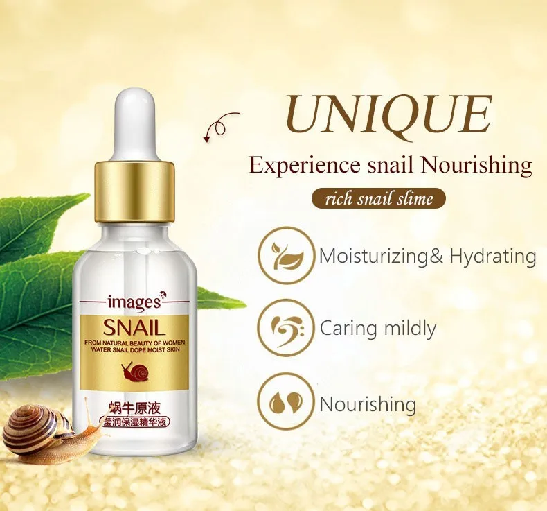 

Hyaluronic Acid Snail Pure Extract Serum Anti-Aging Hydrating Moisturizers Cream Whitening Treatment Skin Face Care 15ml massage