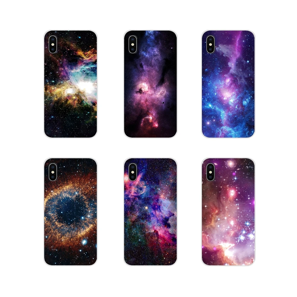 For Apple iPhone X XR XS 11Pro MAX 4S 5S 5C SE 6S 7 8 Plus ipod touch 5 6 Universe Space Nebula Galaxy Transparent TPU Cover Bag | Мобильные