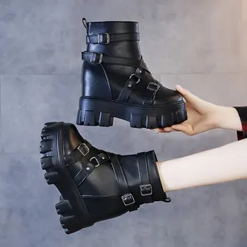 Rimocy Chunky Platform Ankle Boots for Women Height Increasing Metal Buckle Black Short Boots Woman Autumn Winter Punk Booties
Rimocy Chunky Platform Ankle Boots for Women Height Increasing Metal Buckle Black Short Boots Woman Autumn Winter Punk Booties