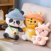 

Cartoon Панда лев anime panda lion pink pig fruit cosplay doll Stuffed animals pillow room decoration gift Gift for girl friend