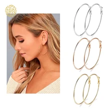 1 Pair Trendy Large Hoop Earrings Women Girl Big Smooth Circle Earrings Loop Earrings Jewelry 
1 Pair Trendy Large Hoop Earrings Women Girl Big Smooth Circle Earrings Loop Earrings Jewelry