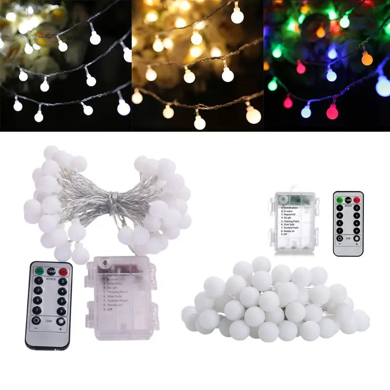 40/50 LEDs Round Ball String Light 8 Modes Waterproof Holiday Party Home Store Q84D for LED
40/50 LEDs Round Ball String Light 8 Modes Waterproof Holiday Party Home Store Q84D for LED