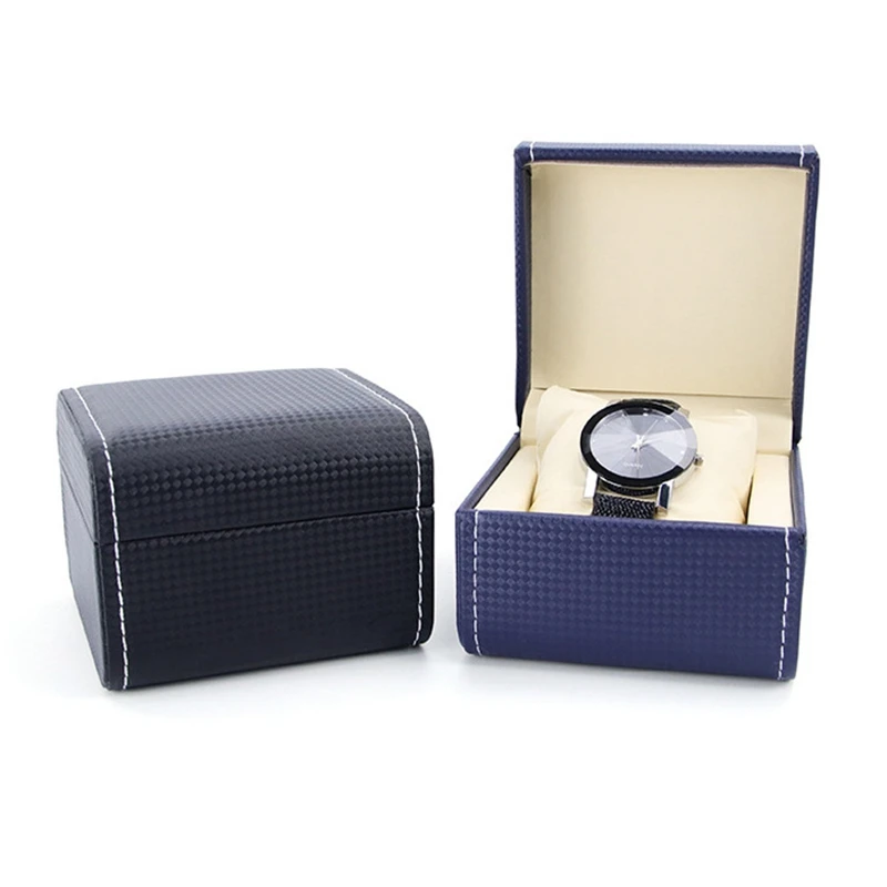 Fashion Watch Box Holder Organizer Premium Single Grid PU Storage Box Jewelry Bracelet Storage Gift Case