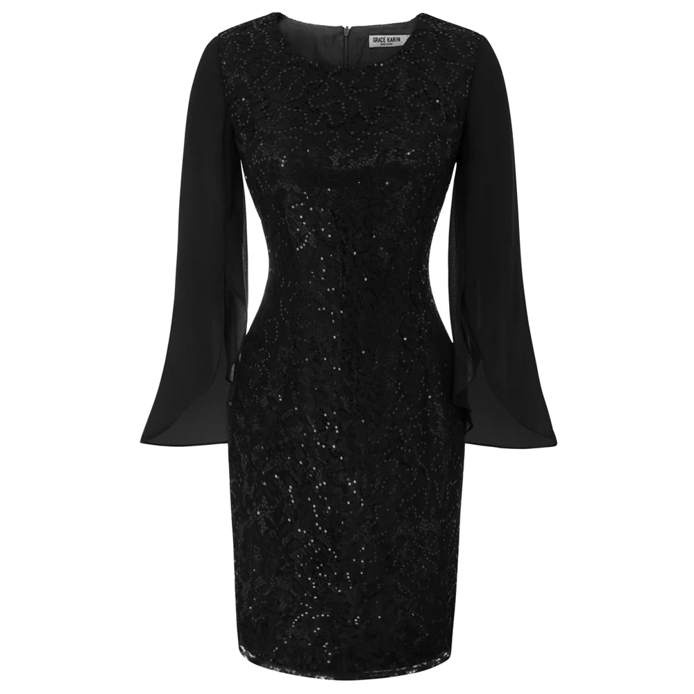 SeWomens Party Dress Sexy Sequins Lace Split Sleeve Formal Evening Bodycon Dress
SeWomens Party Dress Sexy Sequins Lace Split Sleeve Formal Evening Bodycon Dress