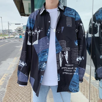 2020 Japanese Printed Shirts Men New Fashion Casual Black White Big Size 5XL Loose Long-sleeved Floral Men shirt Tops Costume
2020 Japanese Printed Shirts Men New Fashion Casual Black White Big Size 5XL Loose Long-sleeved Floral Men shirt Tops Costume