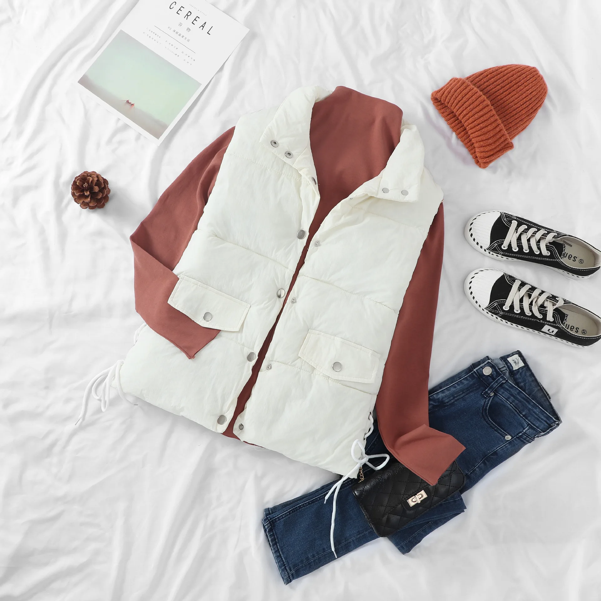 College Style Thick Sleeveless Loose Bandage Cloth Large Size down Coat Waistcoat Women's 17877
College Style Thick Sleeveless Loose Bandage Cloth Large Size down Coat Waistcoat Women's 17877