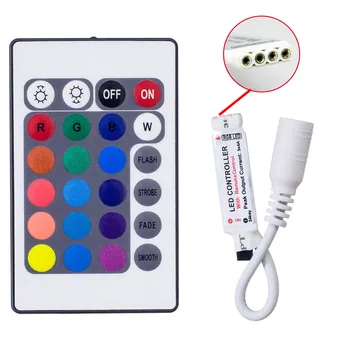 DC12V 24 Keys LED Controller RGB IR Remote controller for 5050 3528 RGB LED Strip Light RGB Remote DHL With Battery
DC12V 24 Keys LED Controller RGB IR Remote controller for 5050 3528 RGB LED Strip Light RGB Remote DHL With Battery