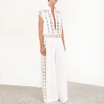 Elegant Sexy Jumpsuits Wide Leg Pants Rompers Leotard Overalls Women Long Sleeve Lace Jumpsuit Loose Trousers
Elegant Sexy Jumpsuits Wide Leg Pants Rompers Leotard Overalls Women Long Sleeve Lace Jumpsuit Loose Trousers