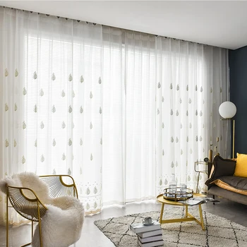 Gold Leave Embroidered Sheer Curtain For Bedroom Living Room Simple Modern Romantic Lace Bottom Bay Window Tende JS212C
Gold Leave Embroidered Sheer Curtain For Bedroom Living Room Simple Modern Romantic Lace Bottom Bay Window Tende JS212C