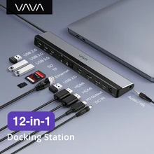 VAVA USB 3.0 C Docking Station 12-in-1 Type C Hub with Dual 4K HDMI Adapter Splitte for MacBook / Pro/Air Laptops Tablets
VAVA USB 3.0 C Docking Station 12-in-1 Type C Hub with Dual 4K HDMI Adapter Splitte for MacBook / Pro/Air Laptops Tablets