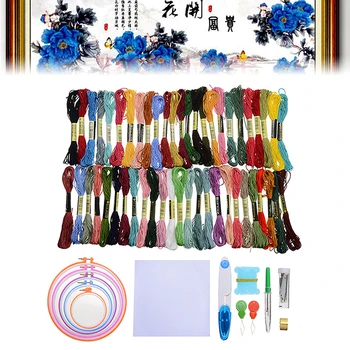 Embroidery Starter Cross Stitch Craft DIY Tools Kit Colorful Thread Fabric Embroidery Hoop Scissors Thimble Set
Embroidery Starter Cross Stitch Craft DIY Tools Kit Colorful Thread Fabric Embroidery Hoop Scissors Thimble Set