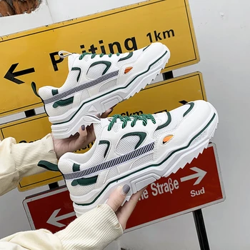 2020 Women Platform Sneakers Korean Fashion Mesh Breathable Lace Up Casual Shoes Woman Trainers Ladies Sports Vulcanized Shoes
2020 Women Platform Sneakers Korean Fashion Mesh Breathable Lace Up Casual Shoes Woman Trainers Ladies Sports Vulcanized Shoes