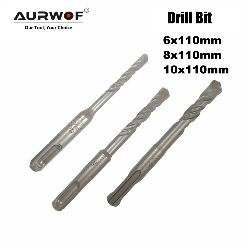 

LA VIE 3 pcs 6 8 10 SDS PLUS Electric Hammer Drill Bit 110mm Double Flutes S4 2 Cutter Tungsten Carbide Rotary Concrete Masonry