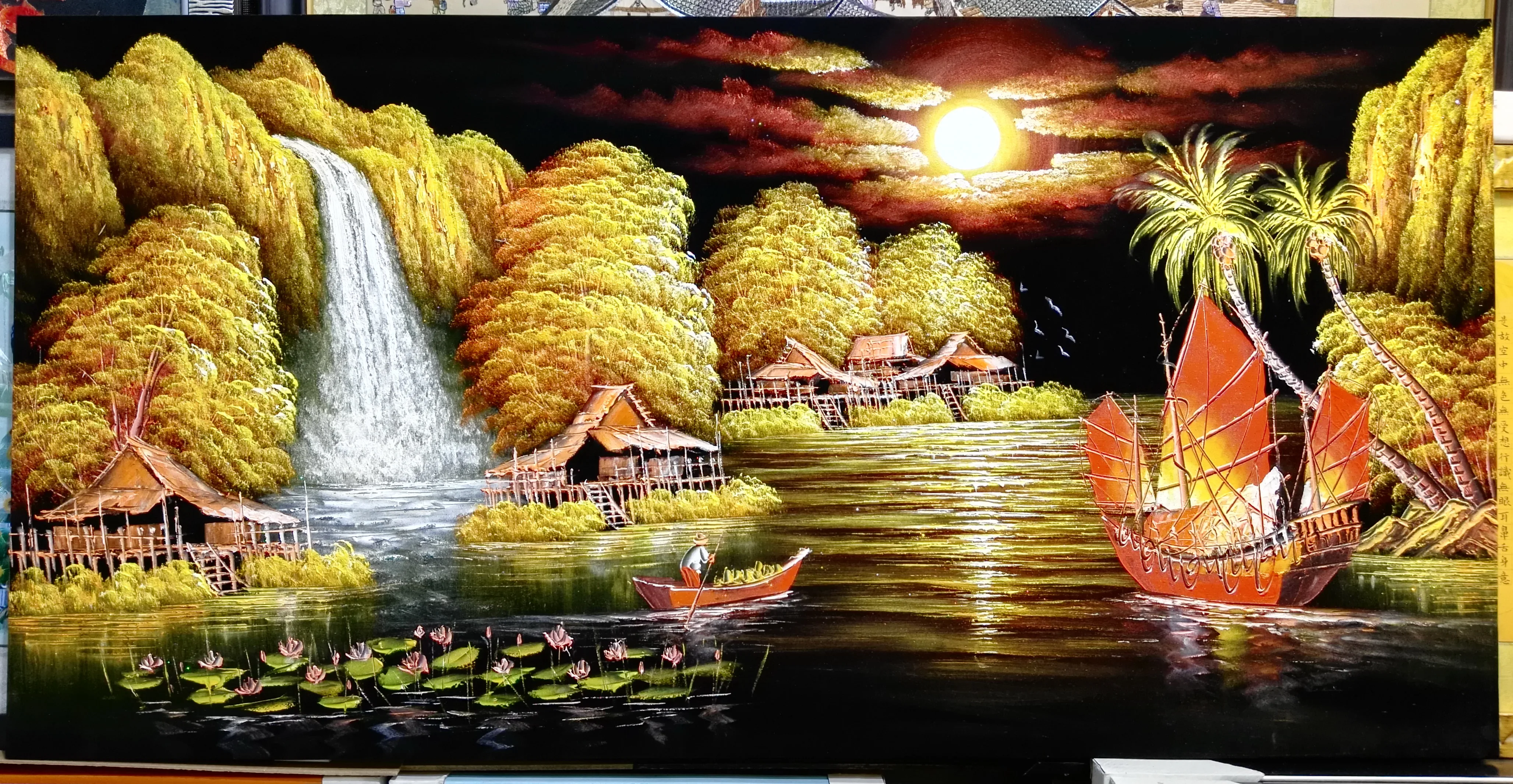 100%Hand Painted Oil Painting on Flannelette Abstract Boat River Landscape Canvas Painting Wall Art Picture for Home Decor
100%Hand Painted Oil Painting on Flannelette Abstract Boat River Landscape Canvas Painting Wall Art Picture for Home Decor
