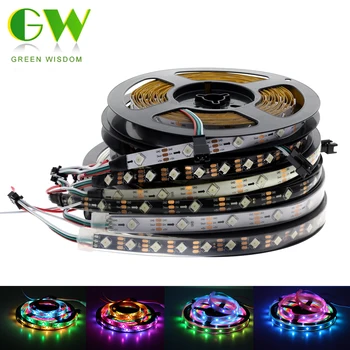 5m/lot Full Color WS2812B LED Strip DC5V 30/60 LEDs Diode Neon Light Tape Black/White PCB Waterproof Smart RGB LED Strip Lights
5m/lot Full Color WS2812B LED Strip DC5V 30/60 LEDs Diode Neon Light Tape Black/White PCB Waterproof Smart RGB LED Strip Lights