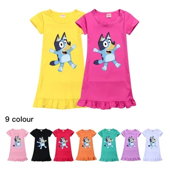 Bluey Bingo Flower Girl Dresses Ice Silk Short-sleeve Pajamas Princess Cartoon Print Student Children Clothes Summer Vestidos
Bluey Bingo Flower Girl Dresses Ice Silk Short-sleeve Pajamas Princess Cartoon Print Student Children Clothes Summer Vestidos