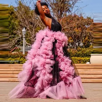 Designer Tulle Skirts Pink And Black Ruffled Tulle Skirt Women Plus Size Long Maxi Party Floral Fluffy Tulle Skirt 2020
Designer Tulle Skirts Pink And Black Ruffled Tulle Skirt Women Plus Size Long Maxi Party Floral Fluffy Tulle Skirt 2020