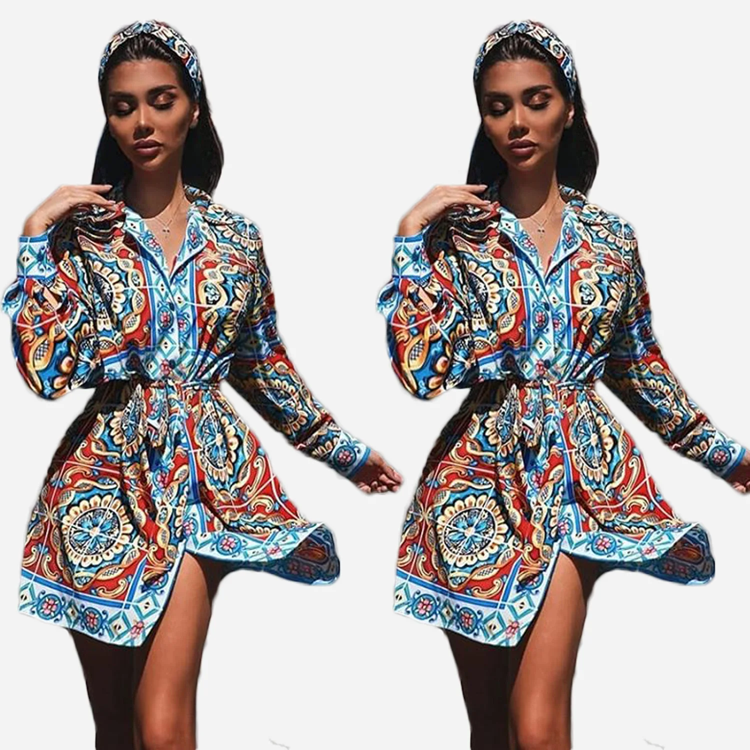Shirt Women's 2020 Spring And Summer New Explosion Models Elegant Temperament Ladies Printing Long Section Waist Street Style
Shirt Women's 2020 Spring And Summer New Explosion Models Elegant Temperament Ladies Printing Long Section Waist Street Style